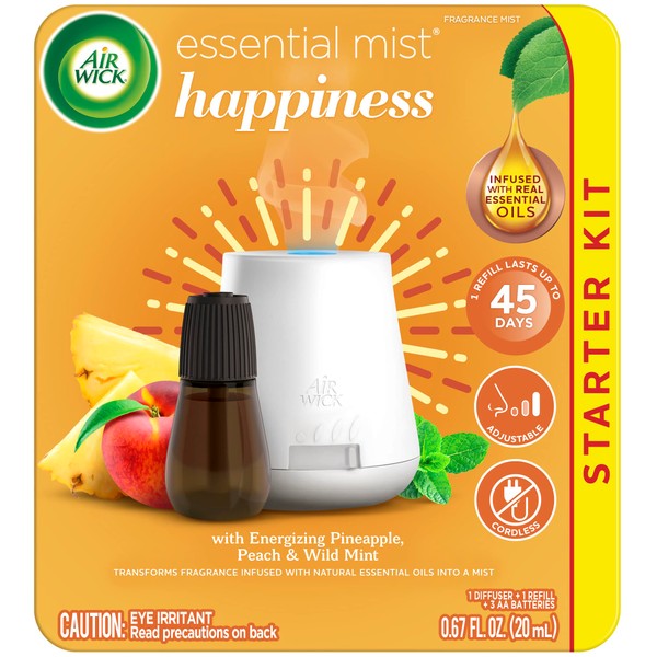 Air Wick Essential Mist Starter Kit (Diffuser + Refill), Joy, Essential Oils Diffuser, Air Freshener
