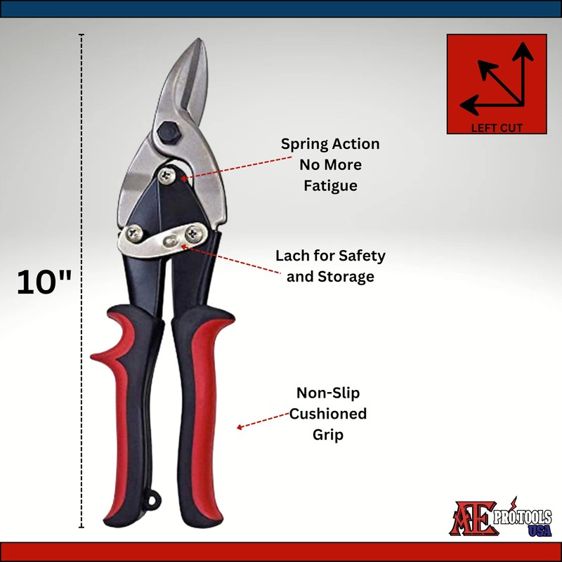 ATE Pro. Tools - 3-Piece Aviation Snip Set - Left,