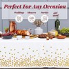 6 Pack Disposable Plastic Tablecloth, Gold Stamping Dot Rectangular Table