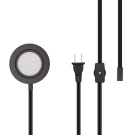 GETINLIGHT Swivel LED Puck Light Kit with ETL List, Recessed or Surface Mount Design, Warm White 2700K, Bronze Finished, Power Cord Included, IN-0107-1S-BZ-27