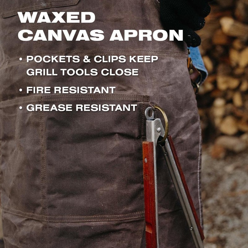 Breeo Waxed Canvas Apron - Leather Straps - D Rings