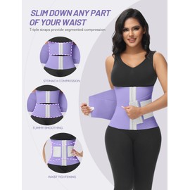 SHAPSHE Waist Trainer for Women Workout Waist Cincher Trimmer Belly Belt Segmented Tummy Control Body Shaper Triple Wrap