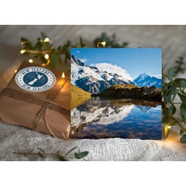 1 x Greeting Card & Vinyl Sticker Set - New Zealand Mountains Lake Travel Holiday Landmark Map Flag City Friend Girls Boys Scrapbook #79940