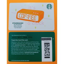 STARBUCKS CARD 2024" COF:FEE O'CLOCK" BRAND NEW ⏰ GREAT PRICE