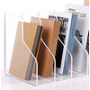 SANRUI Clear Acrylic Magazine File Holder Desk Organizer File Folder for Office Organization and Storage with 3 Vertical Compartments