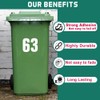 Pack of 4 White Wheelie Bin Stickers Number - 2