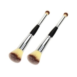 2 Pack Brochas Para Polvo Brocha De Maquillaje Herramienta Para Polvos Sueltos Brocha Para Colorete Brocha De Doble Punta Aplicador De Polvo Suelto Brocha Para Base Herramienta