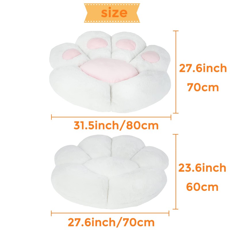 ELFJOY Comfy Chair Cushion Plush Cat Paw Cushion Kawaii Home