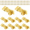 10PCS Brass Solid Padlock Hasp, Gold Metal Latch with Screws,
