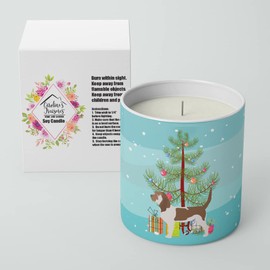 Caroline's Treasures BB2908CDL Grand Basset Griffon Vendeen Merry Christmas Tree 10 oz Decorative Soy Candle Nature Soy Wax Essential Oil Home Decor Ideal for Bedroom Kitchen Bath Office Gift, 10 oz