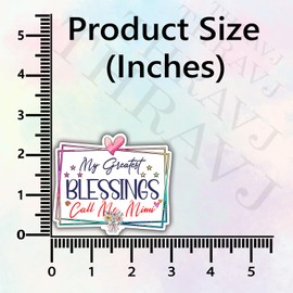 (3Pcs) My Greatest Blessings Call Me Mimi Sticker, Mother's Day 2025 Vinyl Stickers Decorate for Water Bottles, Books, Laptops, Phones, Tumblers, Size 2.6 x 3 Inch
