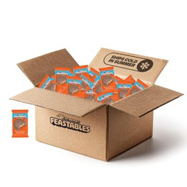 MrBeast Feastables Peanut Butter Cups, 2lb Box, Milk Chocolate with Creamy Peanut Butter Filling, Bite Size Packs, Fairtrade Cocoa
