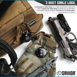 Savior Equipment Quality TSA-Approved 3-Digit Combination Cable Travel Luggage Locks for Rifle Bag Firearm Gun Case Accessories Ammo Boxes Outdoor Storage, Savior Teal, 2-Pack