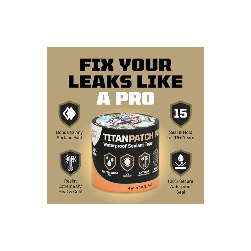 TITANPATCH PRO Waterproof Sealant Tape - 4" x 10' for