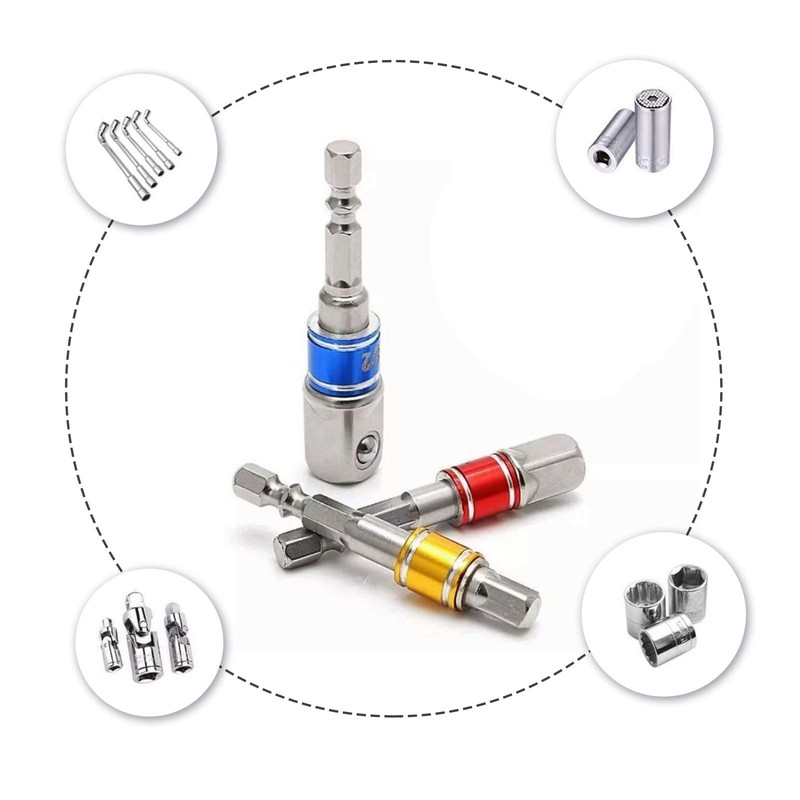 Flexible Drill Bit Extension + Impact Driver Socket Adaptor Bits