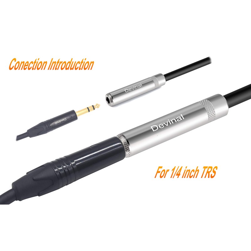 Devinal 1/4 inch Female to Dual XLR Breakout Cable, 6.35mm