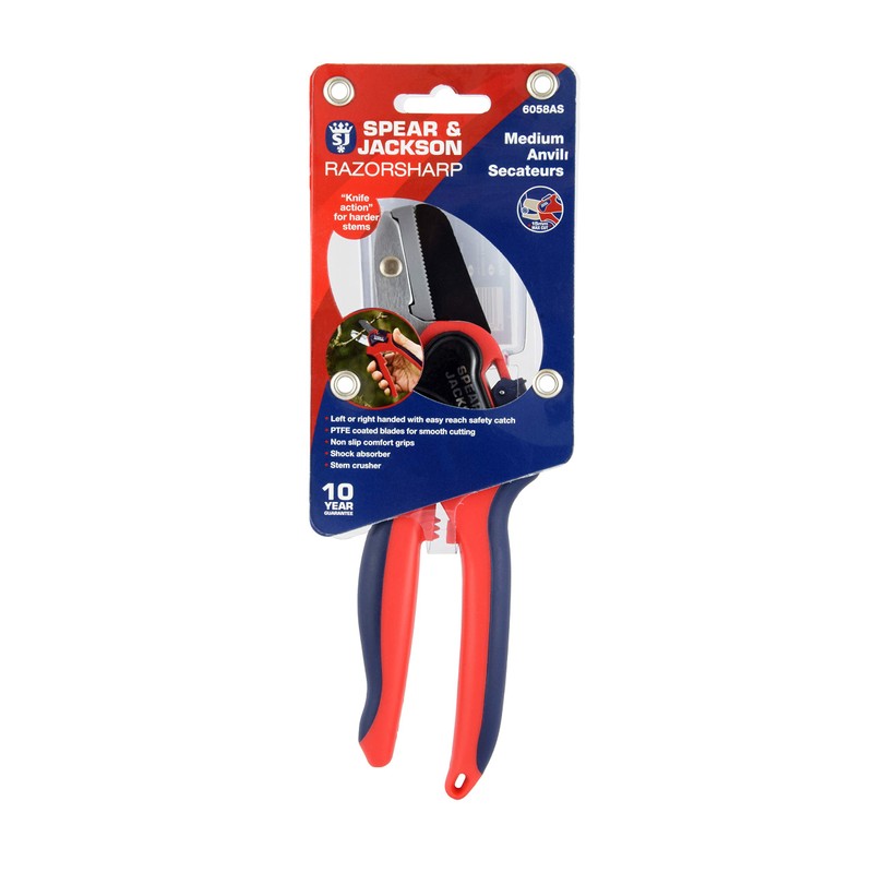 Spear & Jackson 6058AS/09 Razorsharp Advantage Anvil Pruning Shears, Medium,