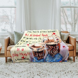 Daughter Gifts, Daughter Blanket from Mum, Birthday Gifts for Super Soft Cozy Daughter Flannel Blanket, 18th Birthday Graduation Gifts for Daughter