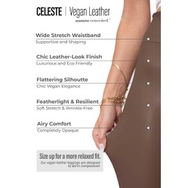 Conceited Faux Leather Leggings for Women - Vegan Leather Pants for Women High Waisted - Soft, Stretchy, and Non-See Through - Brown - X-Large - 2X-Large