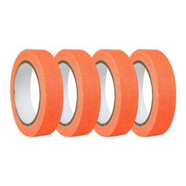 4 Rolls 15mm x 5m Neon Gaffer Cloth Tape Glow in The Dark Cloth Tape Fluorescent Fabric Tape UV Blacklight Tape Glowing Decoration Tape for Party Home Orange