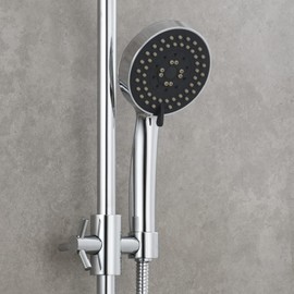 Tecmolog Brass Handheld Shower Bracket Adjustable Shower Head Holder for Slide Bar 25mm O.D, Chrome, ST38A