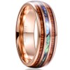 VAKKI Men's 8mm Rose Gold Tungsten Carbide Wedding Band Ring
