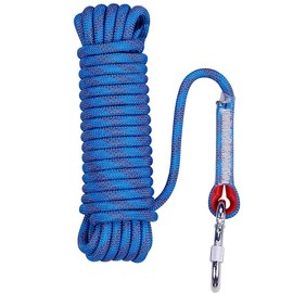 Aoneky 10 mm Static Outdoor Rock Climbing Rope, Fire Escape Safety Rappelling Rope (Blue 1, 65)