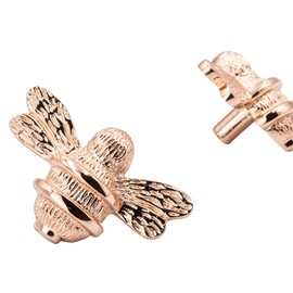 Brass bee 2 x Solid Drawer Knob Handles | Drawer Handle | Bee Cabinet knob | Cupboards, Doors, Cabinets & Drawers for Kitchen, Wardrobe, Chest, Drawer Pull (Rose Gold)