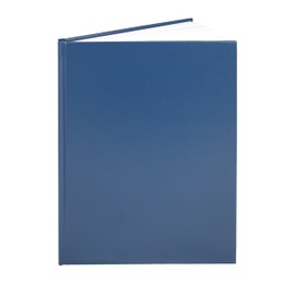BookFactory Large Blue Blank Book/Blank Notebook - 96 Pages Blank Format 8 7/8'' x 11 1/4'' Blue Imitation Leather Cover Section Sewn Hardbound (Made in USA)