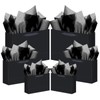 qiqee Black Gift Bags with Tissue Paper Mulit Assorted Sizes