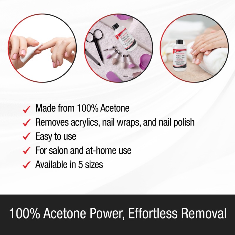 Supernail Pure Acetone Nail Polish Remover - Professional Strength for