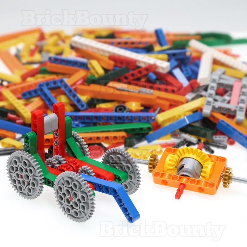 BrickBounty Technical Parts 2 Pound Bulk Lot, Gear Tires Wheels