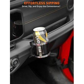 Savadicar 2-in-1 Phone Mount & Drink Holder for 2024+ Jeep Wrangler (JL) & Gladiator (JT) - Effortlessly Store Your Cellphone and Beverage, Interior Accessories, Black