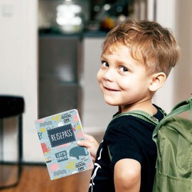 cozy racoon Kids Passport Holder, ocean, Modern