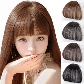 Vellis Bangs Wig 100% Human Hair Wig Bangs Wigg Female Bangs Extension Not Noticeable Thin Type Attach Bangs Natural Attach Hair Easy to Wear Ladies Bangs Only Part Attach Hair Point Attach Hair