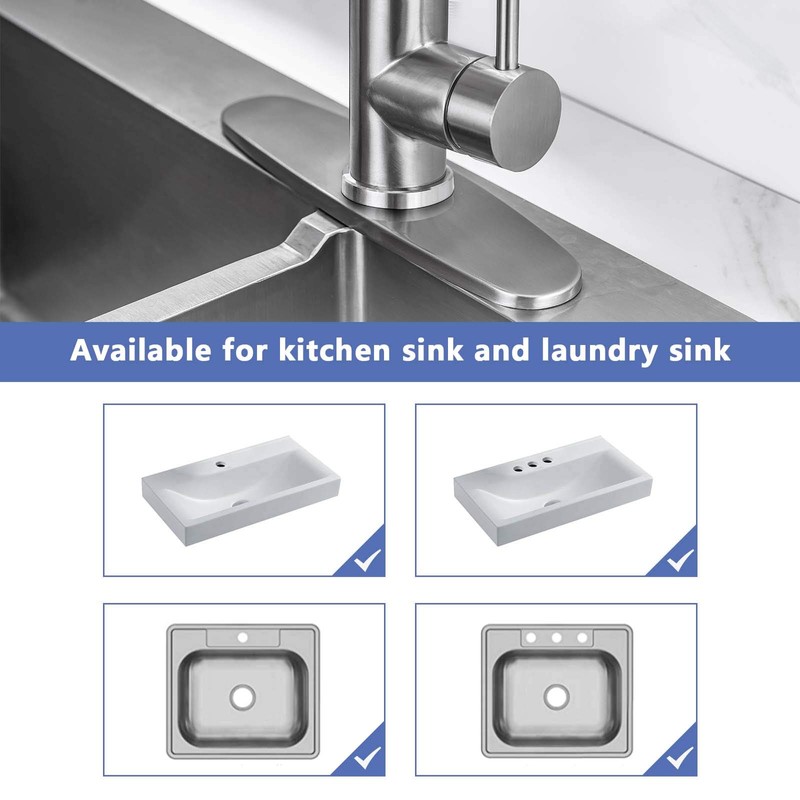 Escutcheon Plate, Brushed Nickel Faucet Hole Cover Stainless Steel deck