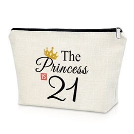 21st Birthday Gifts for Daughter Makeup Bag 21 Year Old Birthday Gifts for Her Cosmetic Bag Gifts for Girls Turning 21 Born in 2003 Happy Birthday Gifts for Sister Friend Travel Pouch