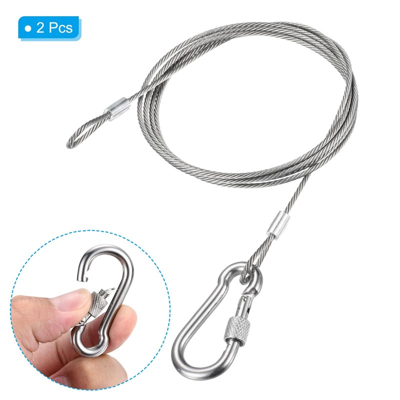 PATIKIL Safety Cable Lock Cable with Snap Hook 5ft 1.5mx2.5mm,