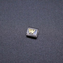 Fablinks Italian Charm Letter, 9mm Gold Alphabet Initial W Charms Link Jewelry for Women, Stainless Steel Gold Letters Initials Links for Men