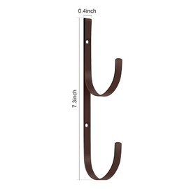 6 Pieces Pool Pole Hook Hanger Swimming Metal Brackets Pool Hook with 12 Pieces Screws for Telescopic Poles, Skimmers, Leaf Rakes, Net, Brush, Vacuum Hose, Garden and Pool Accessories (Coffee Color)
