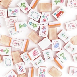 ,Custom 4-Layer American Mahjong Tiles,Hand-carved Mahjong,American Mahjong Set with 160 Tiles,Pearlescent Mahjong TilesColor: Red Puppy