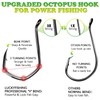 LUCKYFISHING Octopus Hooks Fishing Hooks for Saltwater Freshwater Offset Catfish