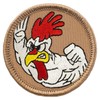Fighting Chicken Patrol Patch - 2" Diameter Round Embroidered Patch