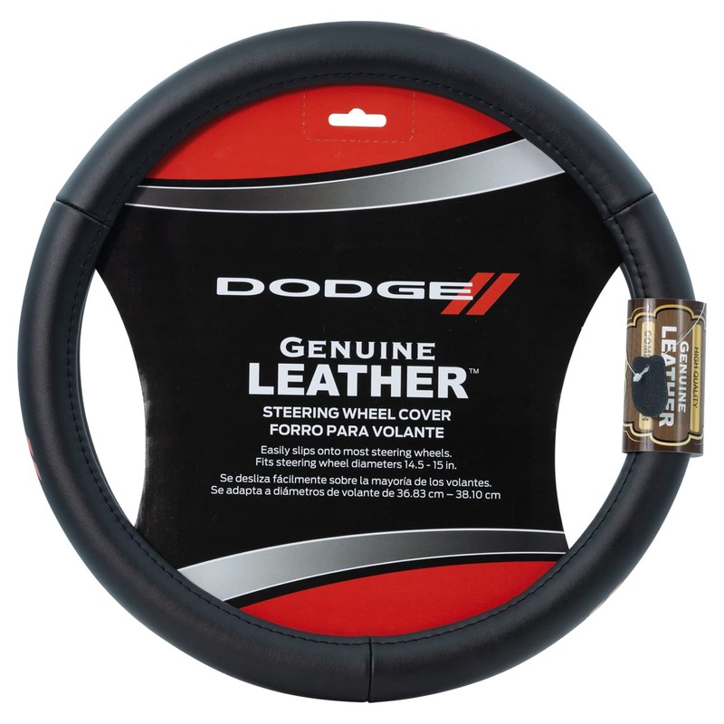 Plasticolor 006790R01 Dodge//Genuine Leather Steering Wheel Cover