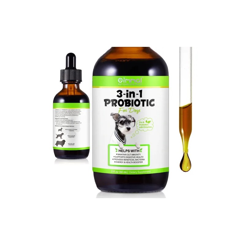 Probióticos Para Perros 100% Natural 3 En 1 Apoyo Digestivo