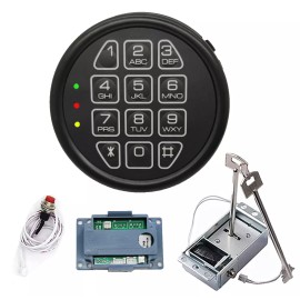 MOUNTPARTS Gun Safe Lock Replacement Digital Chrome Keypad Solenoid Lock & 2 Override Key .
