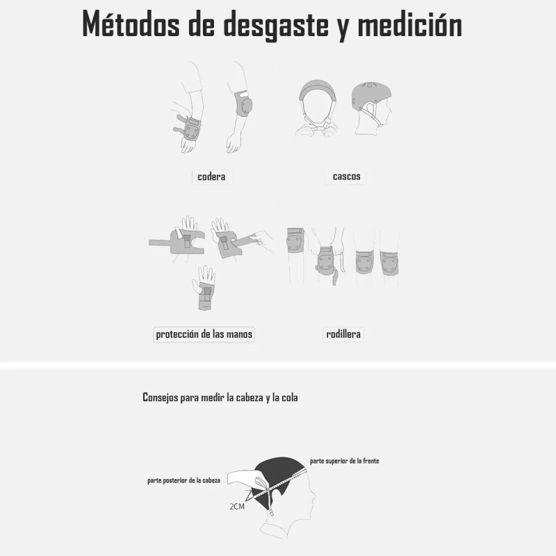 7pzas Kit De Proteccion Rodilla Codo Mano Patinaje Para Niño