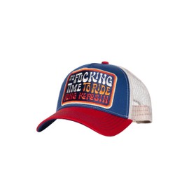 King Kerosin Herren Trucker Cap Im 70s Biker Design – Kappe Mit Stickerei, Gebogenem Schirm – Retro Usa Chopper Look, Ideal Für Garage Workwear It's Fucking Time to Ride