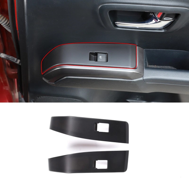 carpart2021 Matte Black ABS Window Lift Switch Button Trim Fit