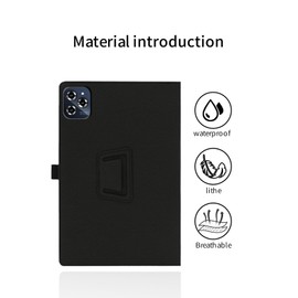 for TABWEE T90 11 Inch Android Tablet Case,Folding Stand Protective Cover with Pencil Holder and Wrist Strap,Full Protection, Premium PU, Scratch Resistant(Black)